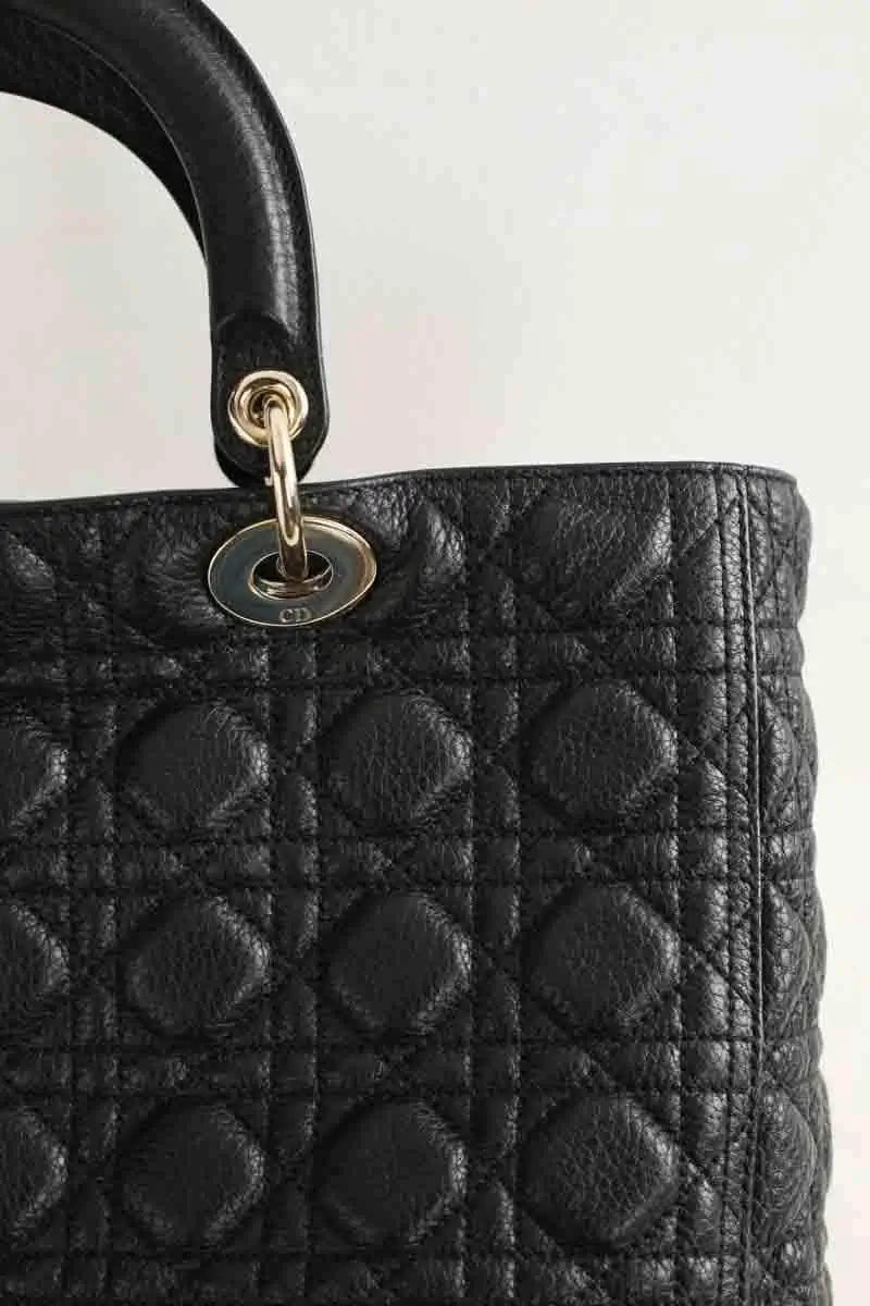 Sac à main Dior Lady Dior Noir en Cuir