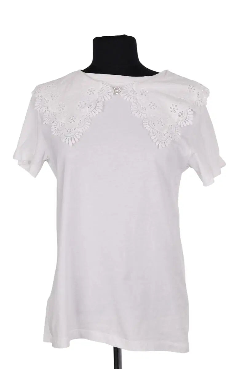 T-shirt Maje Blanc en Coton, taille S - Seconde Main