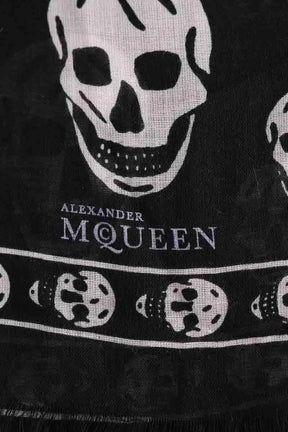 Chèche Alexander McQueen Noir en Laine