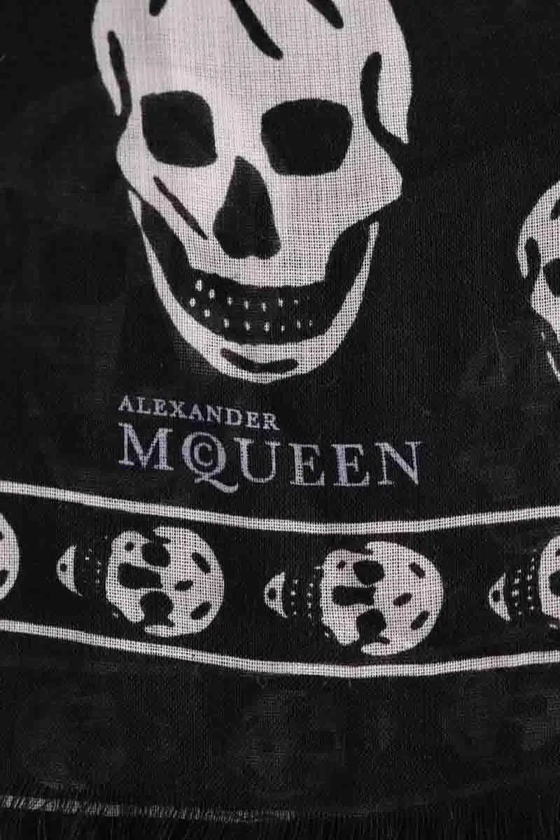 Chèche Alexander McQueen Noir en Laine