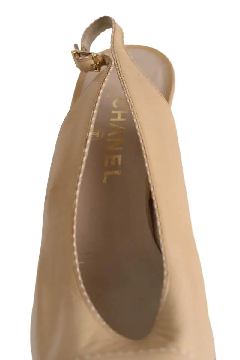 Talons Chanel Beige en Cuir