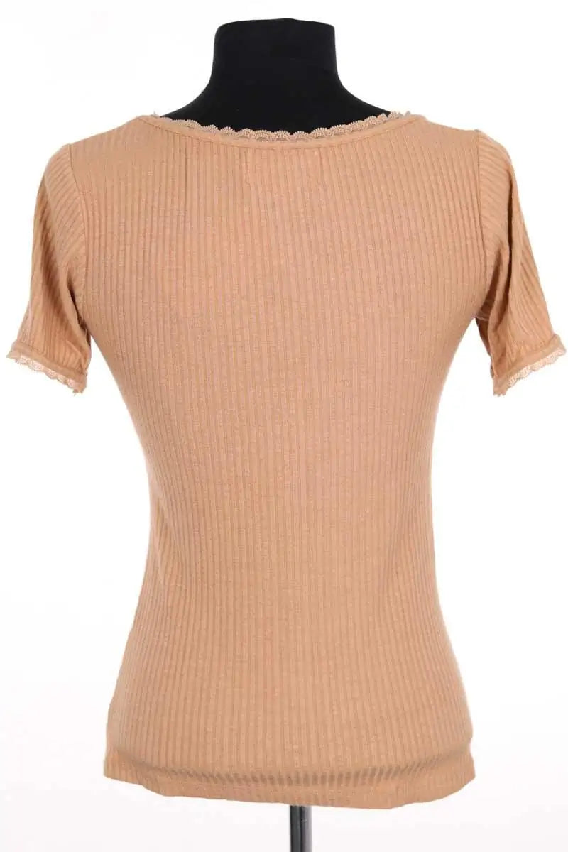 T-shirt Rouje Beige en Synthétique