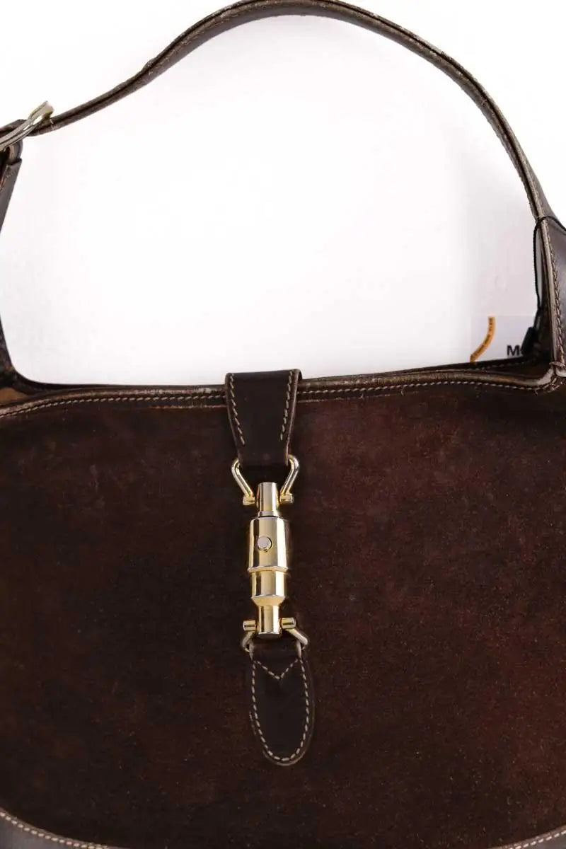 Sac porté épaule Gucci Jackie Marron en Daim