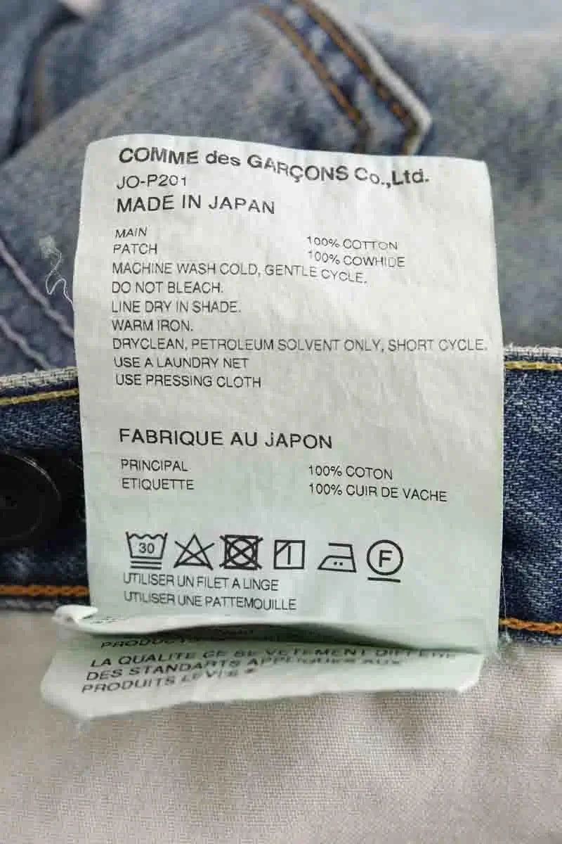 Jean droit Junya Watanabe Bleu en Coton