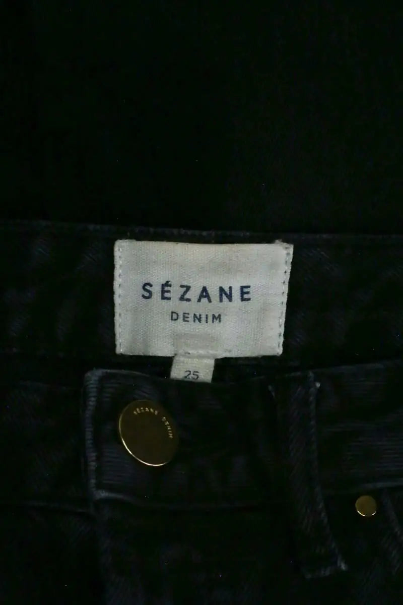 Jean droit Sézane Noir en Coton