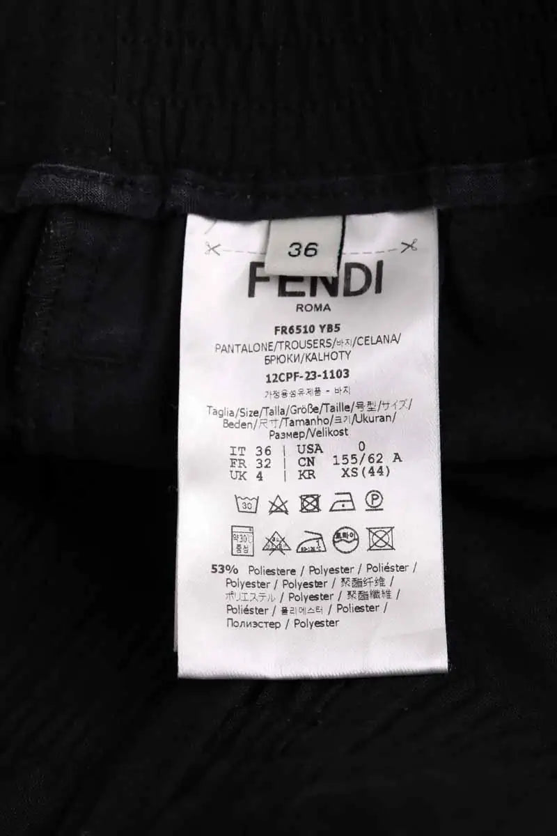 Pantalon droit Fendi Noir en Laine