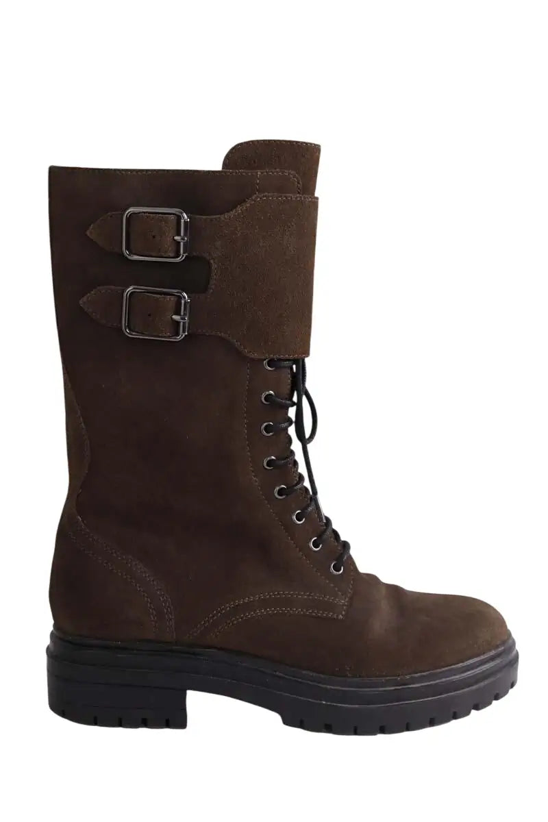 Boots à lacets Bruno Premi Marron en Daim, taille 37 - Seconde Main