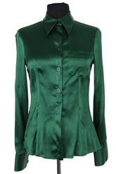 Blouse Emporio Armani Vert en Soie, taille XS - Seconde Main