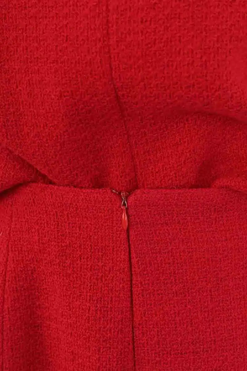 Ensemble veste et jupe Chanel Rouge en Tweed