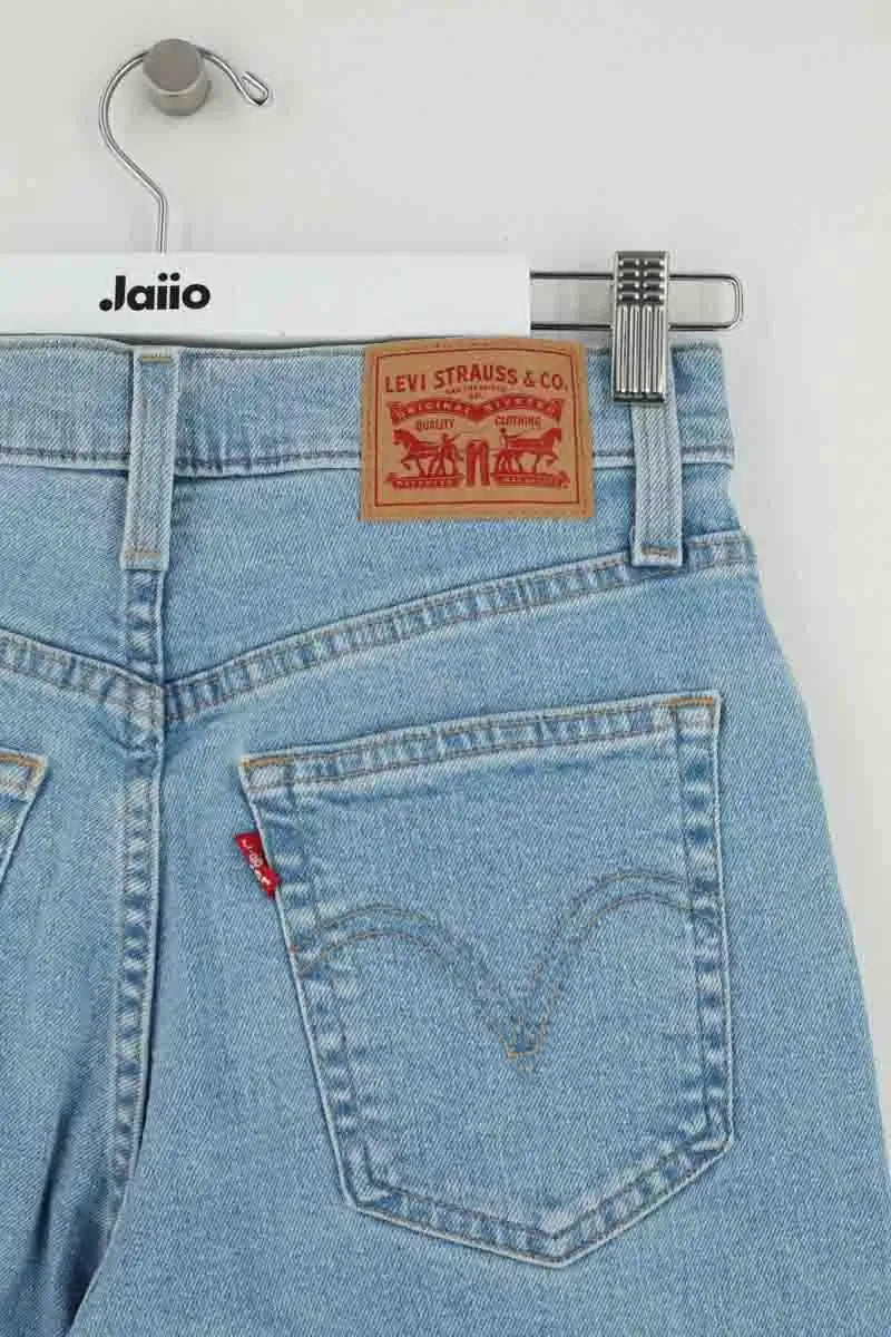 Jean droit Levi's High waisted mom jean Bleu en Coton