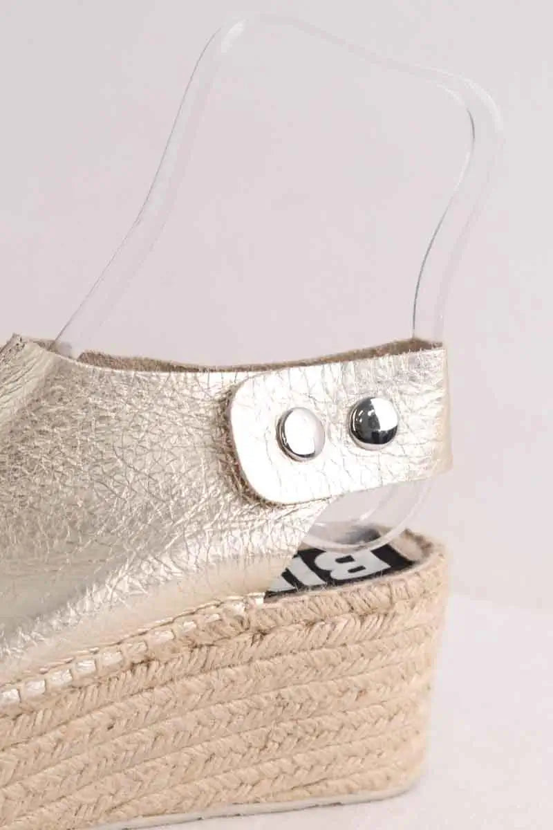 Espadrilles Bimba y Lola Doré en Cuir