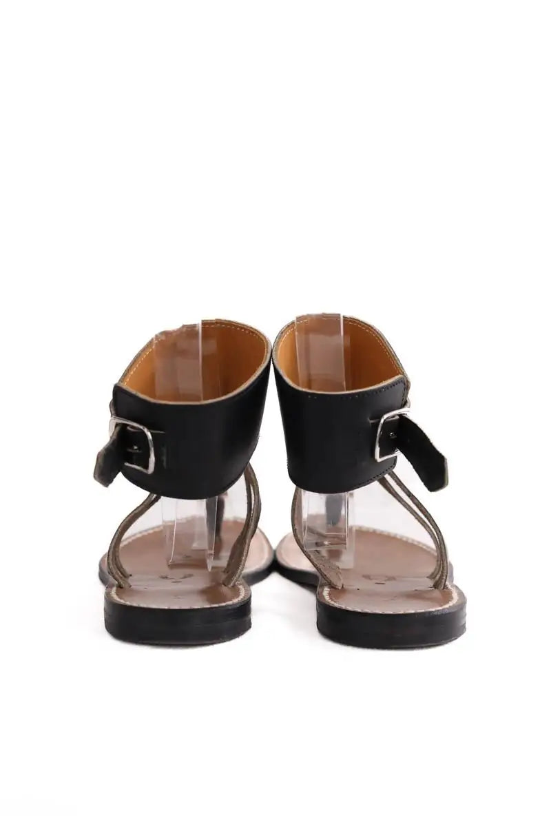 Espadrilles Rondini Noir en Cuir