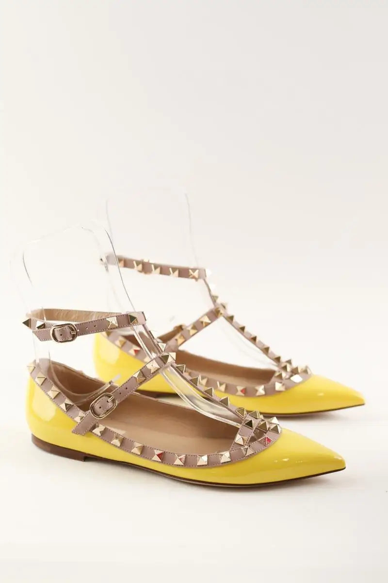 Espadrilles Valentino Jaune en Cuir