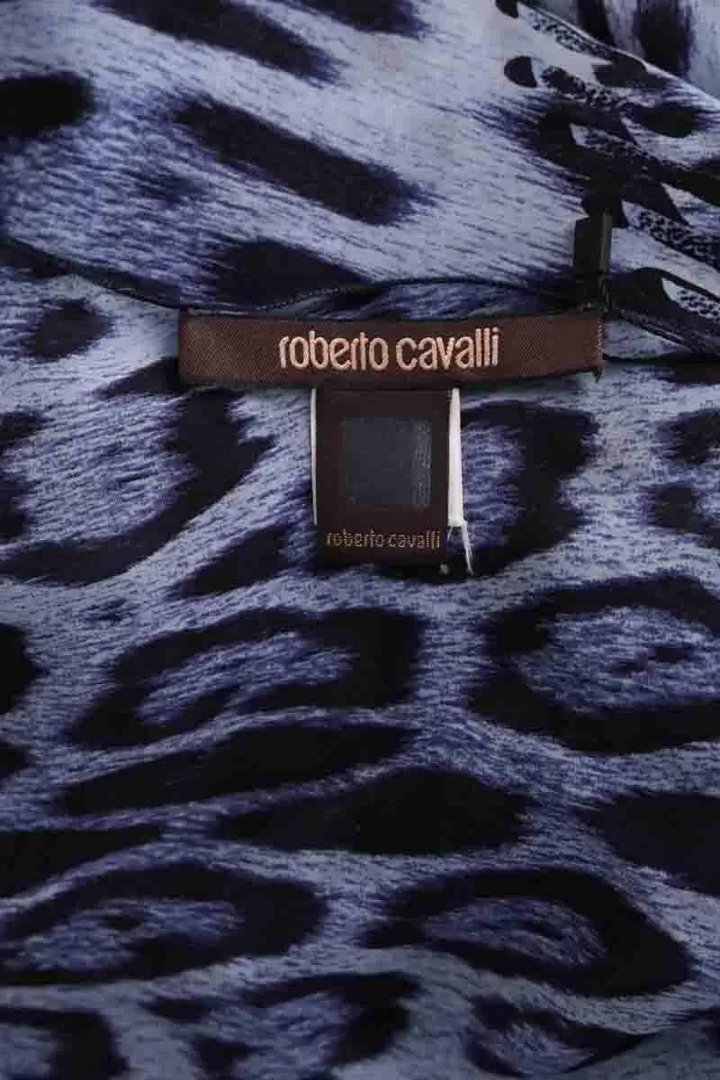 Étole Roberto Cavalli Bleu en Soie