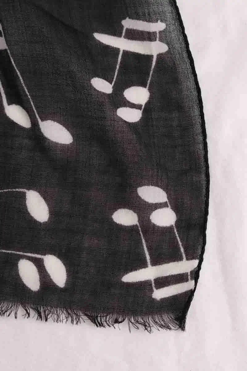 Étole Saint Laurent Noir en Soie