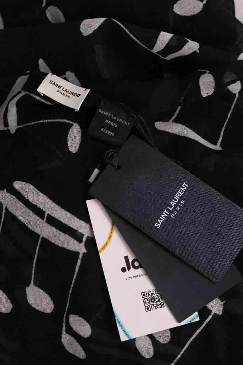 Étole Saint Laurent Noir en Soie