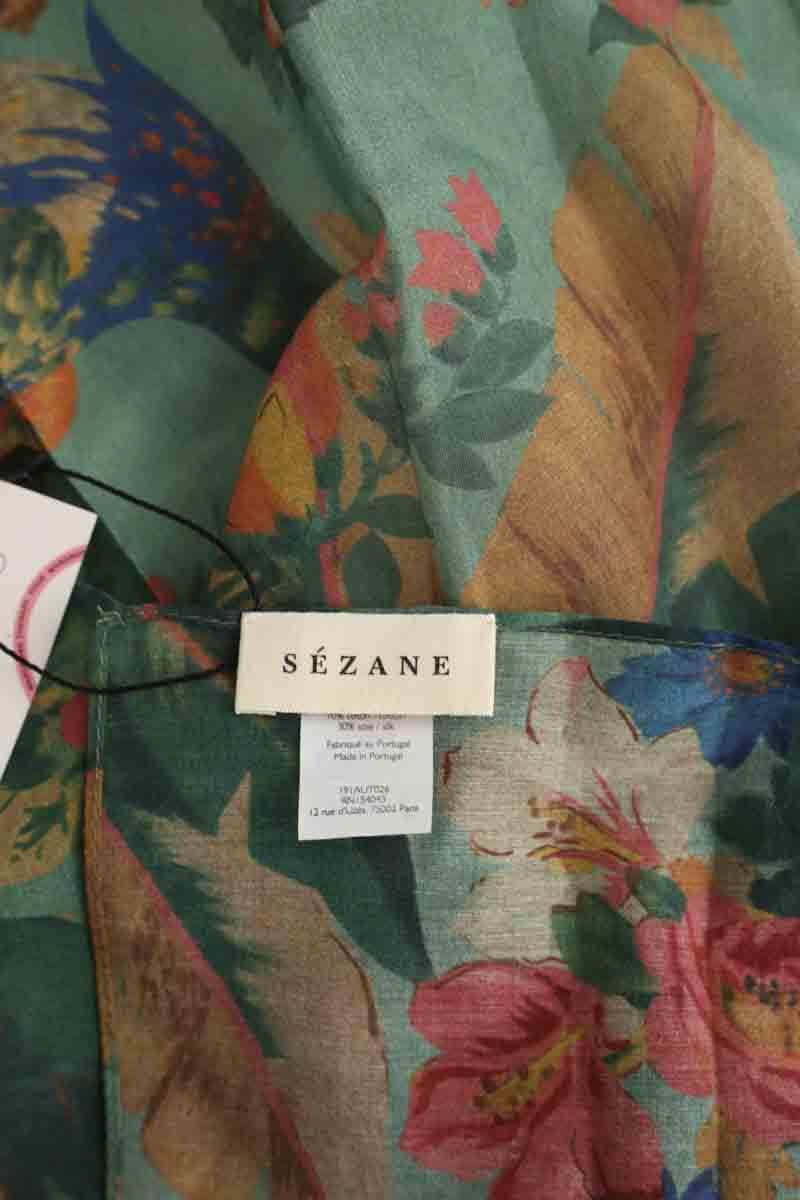 Étole Sézane Vert en Coton