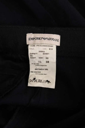 Pantalon droit Emporio Armani Noir en Laine