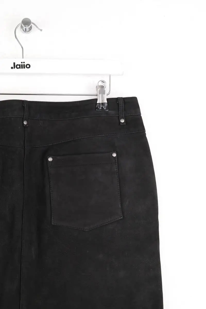 Jupe The Kooples Noir en Daim