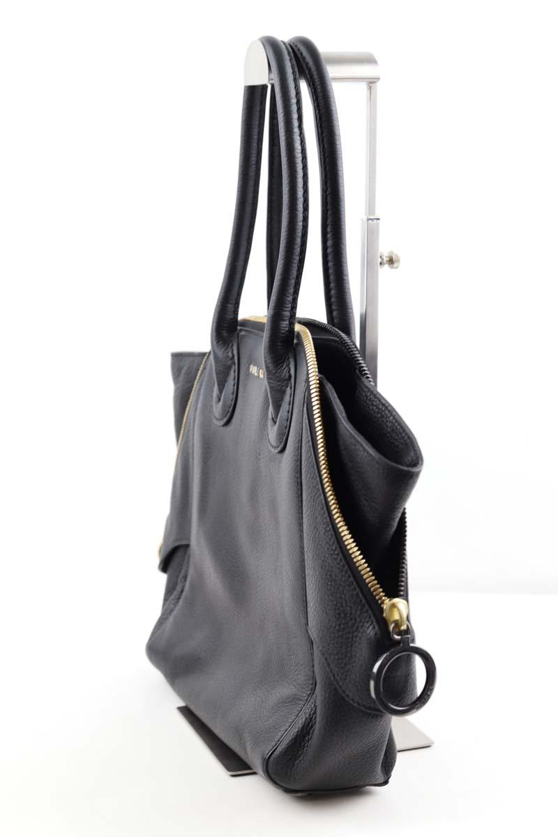 Sac Seau En Cuir Paule Ka - Marine Et Blanc - Occasion Très Bon État (quelques Plis)
