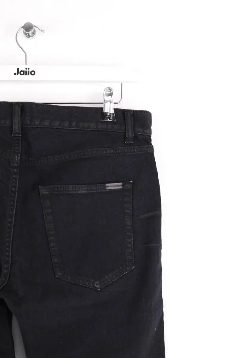 Jean droit Saint Laurent Noir en Coton