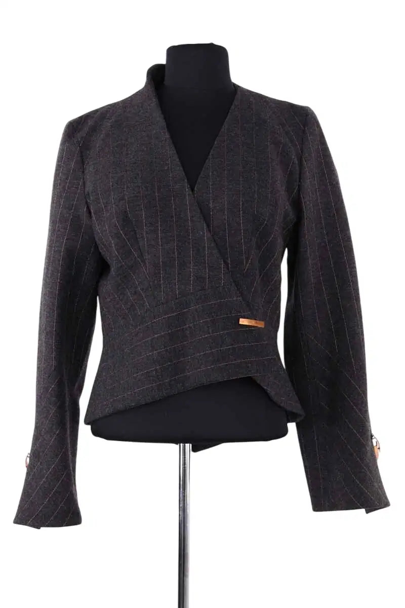 Blazer Jacques Fath Anthracite en Laine, taille M - Seconde Main