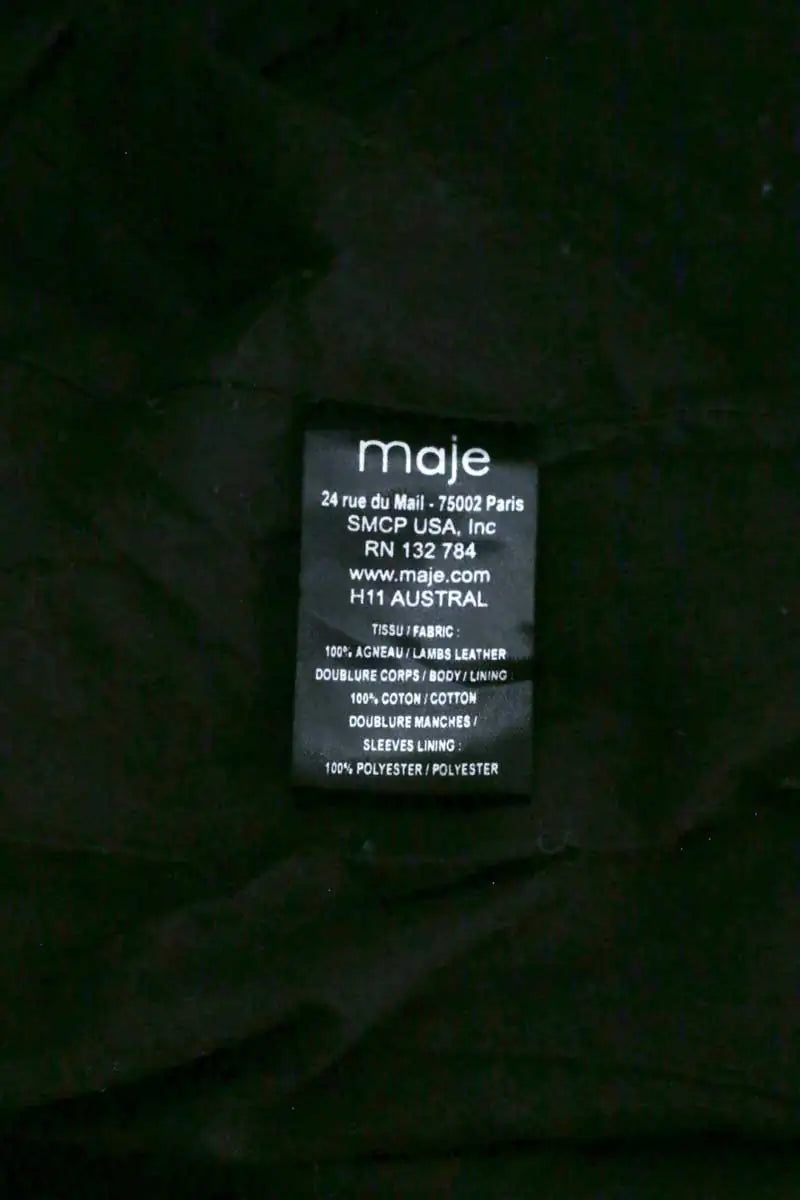 Veste Maje Noir en Cuir