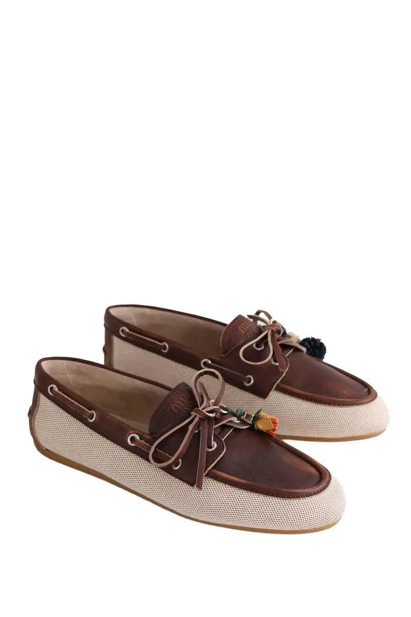 Mocassins Miu Miu Marron en Cuir