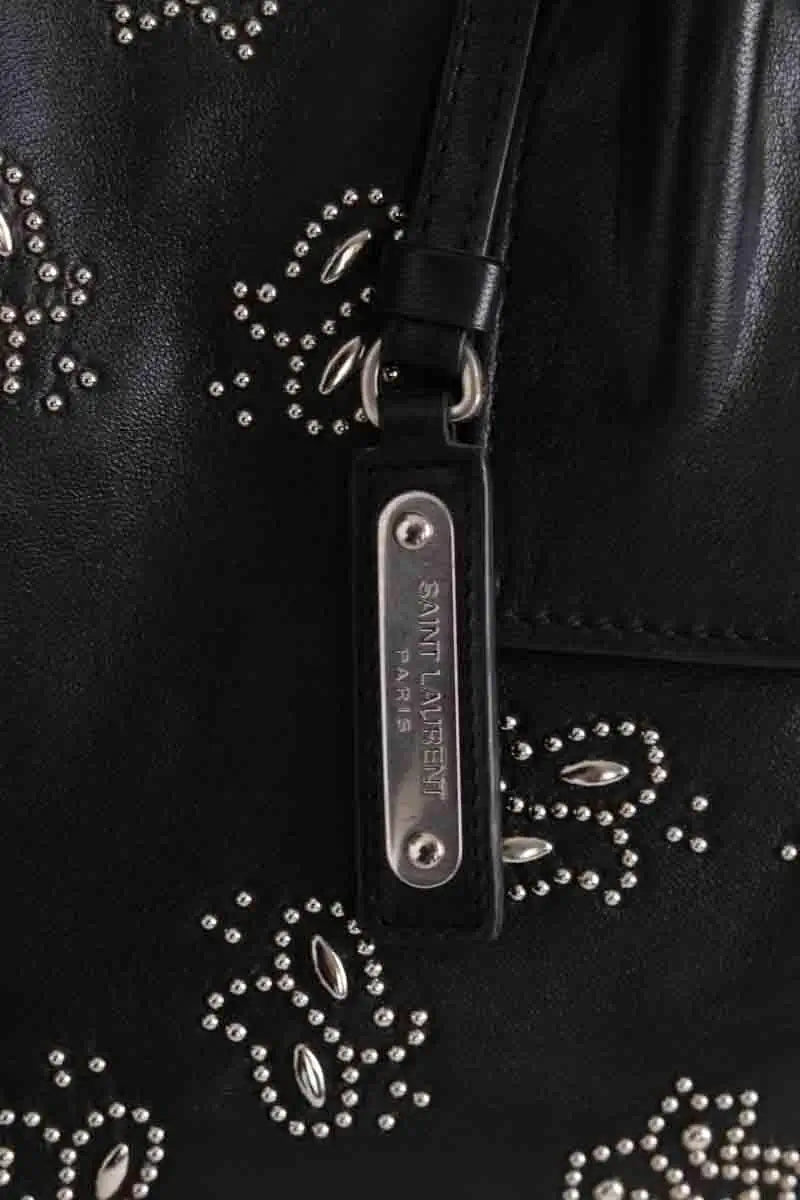 Cabas Saint Laurent Sac de jour bandana Noir en Cuir