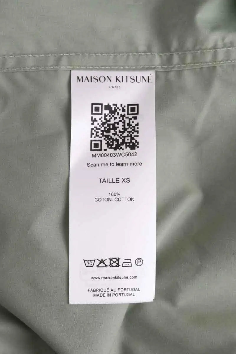 Chemise Kitsuné Vert en Coton