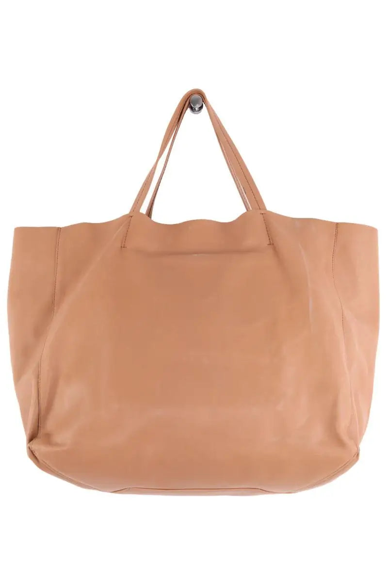 Cabas Celine Cube medium veau souple Camel en Cuir