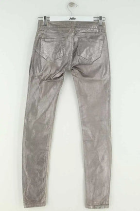 Jean slim Maje Argent en Coton