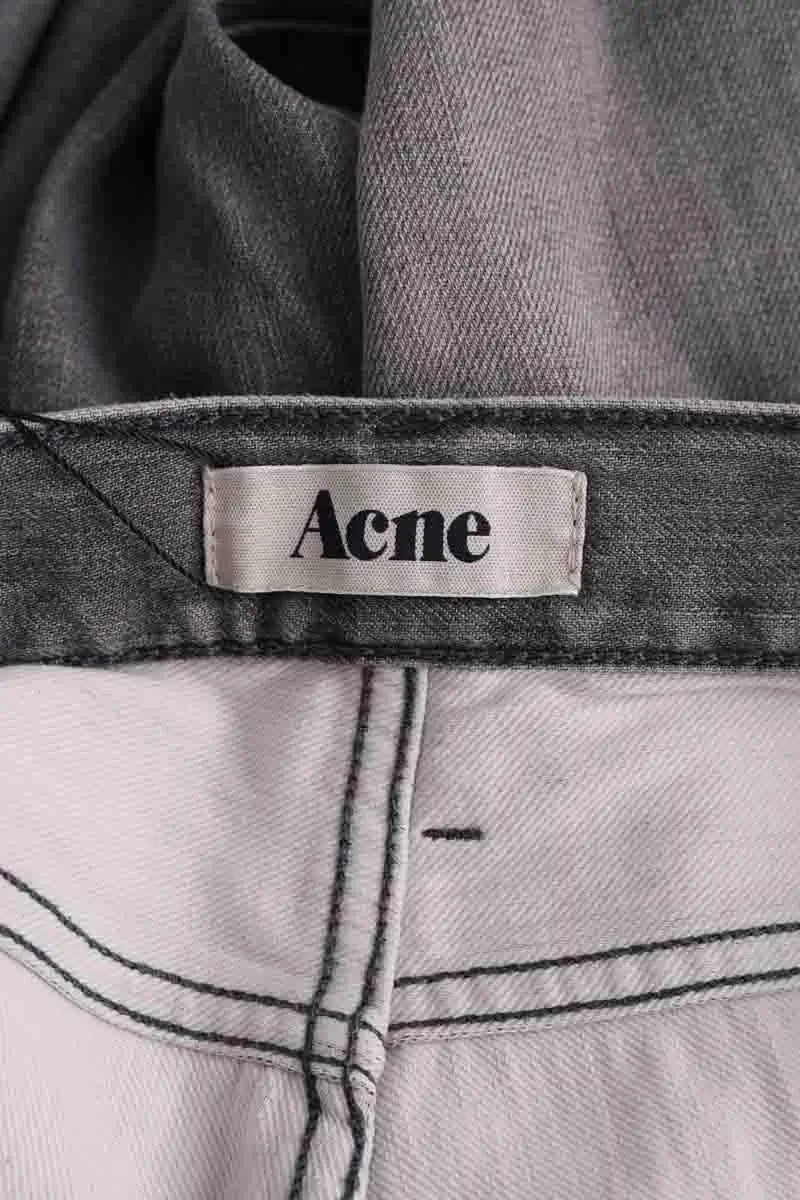 Jean droit Acne Studios Gris en Coton