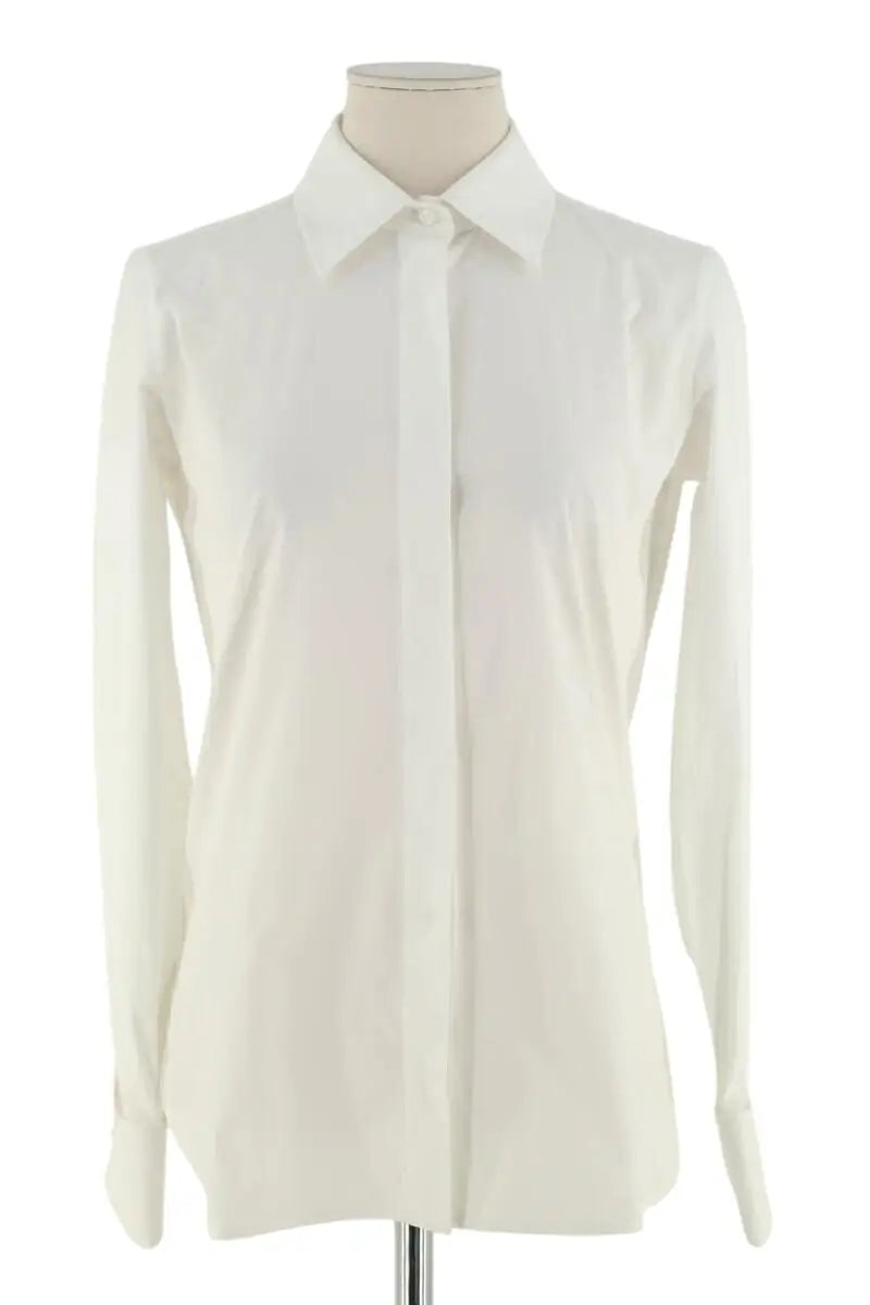 Chemise Max Mara Blanc en Coton, taille L - Seconde Main
