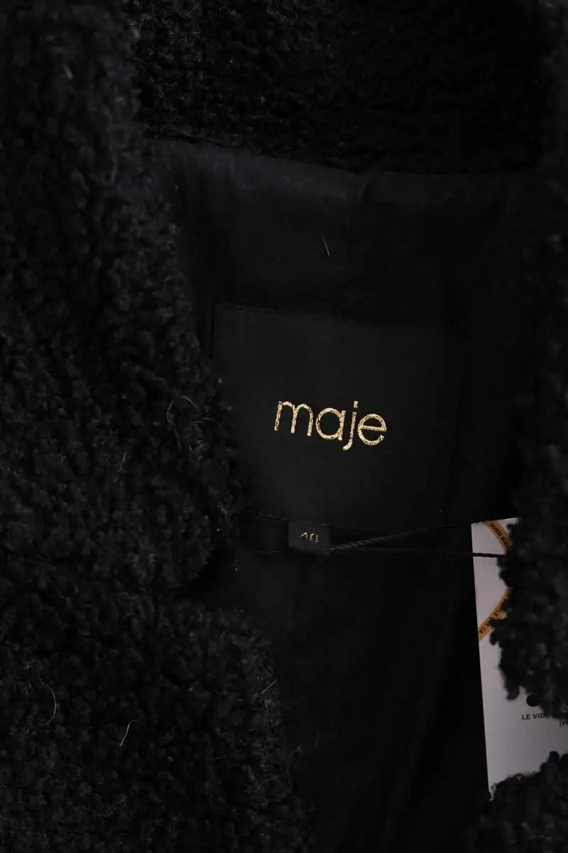 Manteau Maje Noir en Synthétique