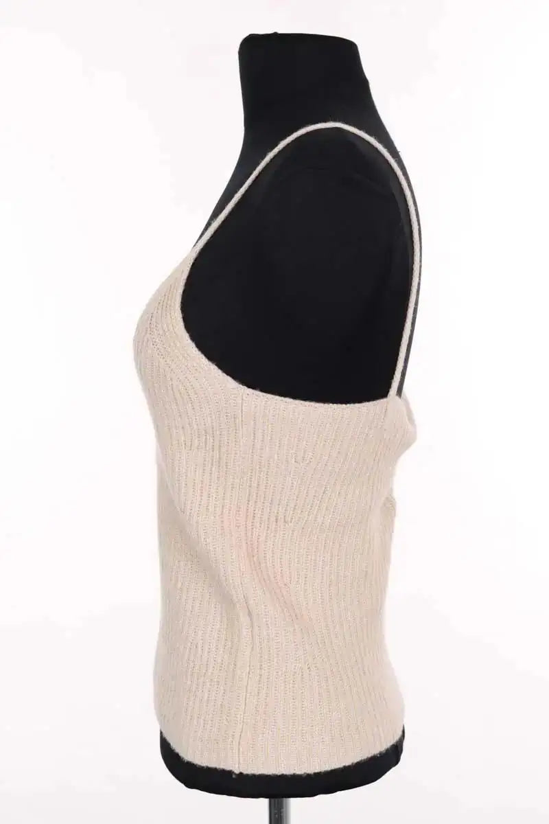 Top sans manche Joseph Ecru en Coton