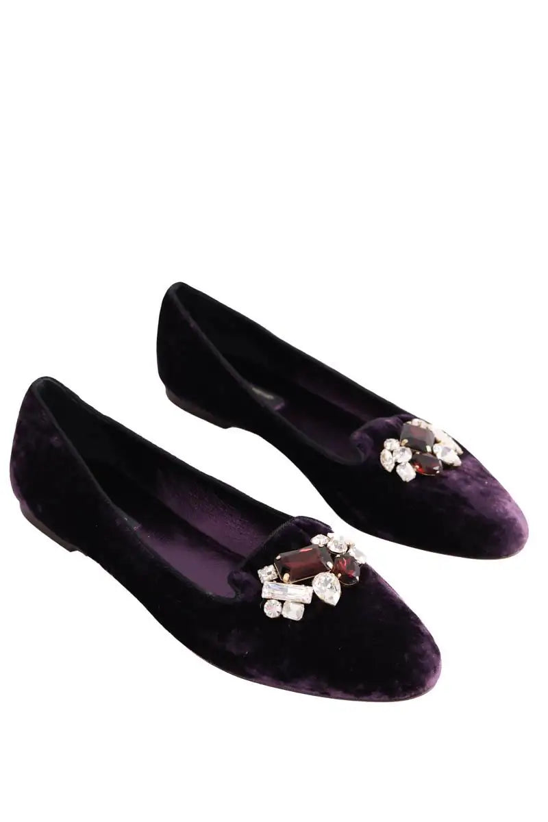 Ballerines Dolce & Gabbana Violet en Velours