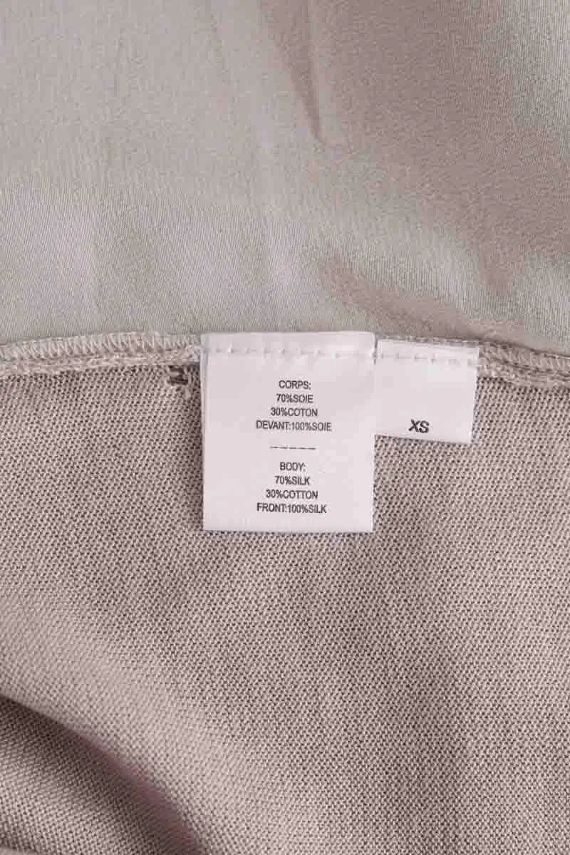 Gilet zippé Max & Moi Beige en Soie