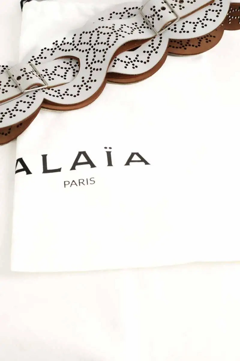 Ceinture en cuir Alaïa  Blanc