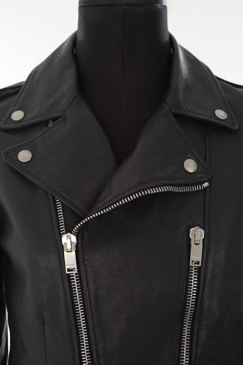 Veste en cuir Saint Laurent  Noir