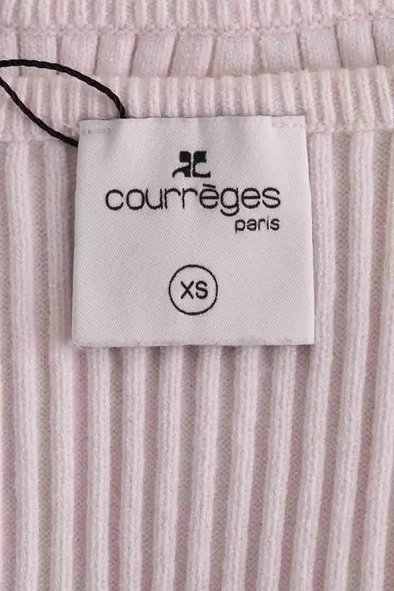 Top sans manche Courrèges Rose en Viscose