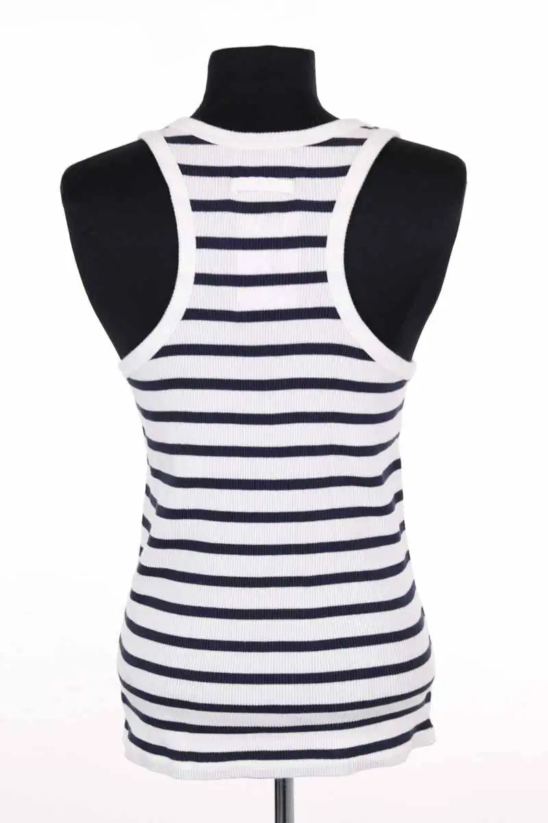 Top sans manche Jean Paul Gaultier Marine en Coton