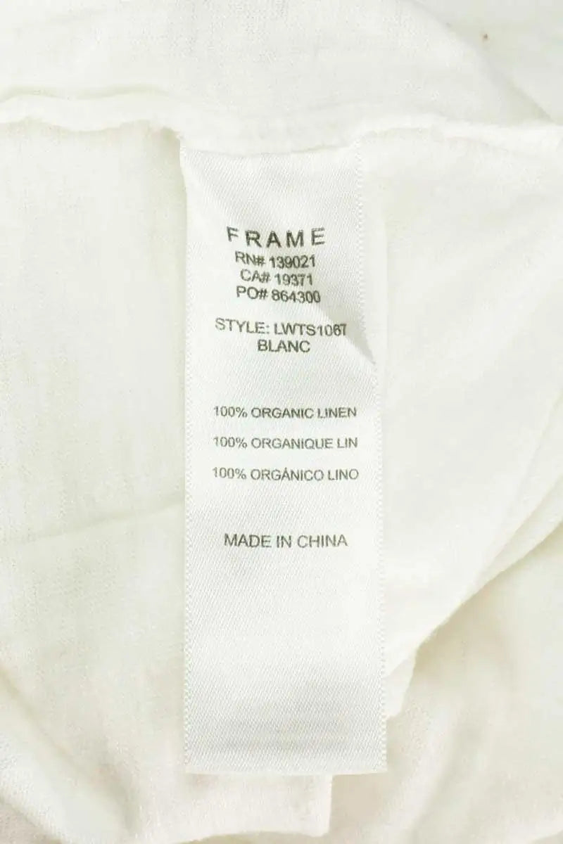 T-shirt Frame Blanc en Lin