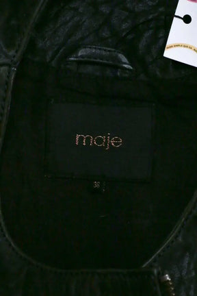 Veste Maje Noir en Cuir