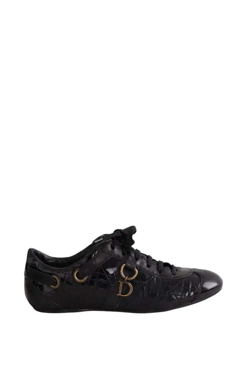 Baskets Dior Noir en Cuir verni, taille 38 - Seconde Main