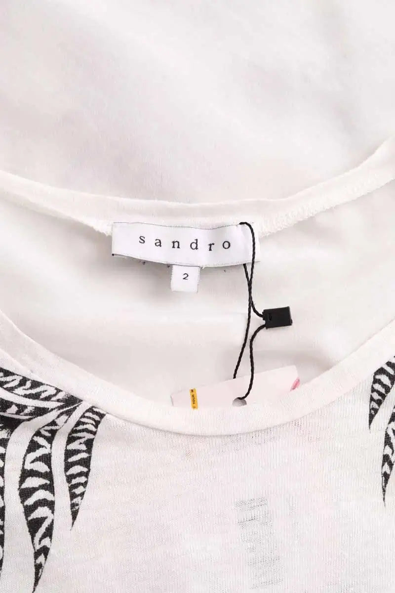 T-shirt Sandro Blanc en Soie