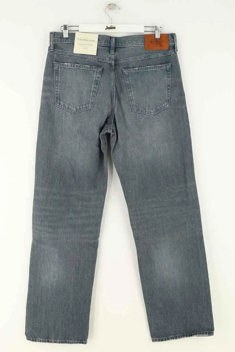 Jean droit W33 L32 Calvin Klein Bleu en Coton