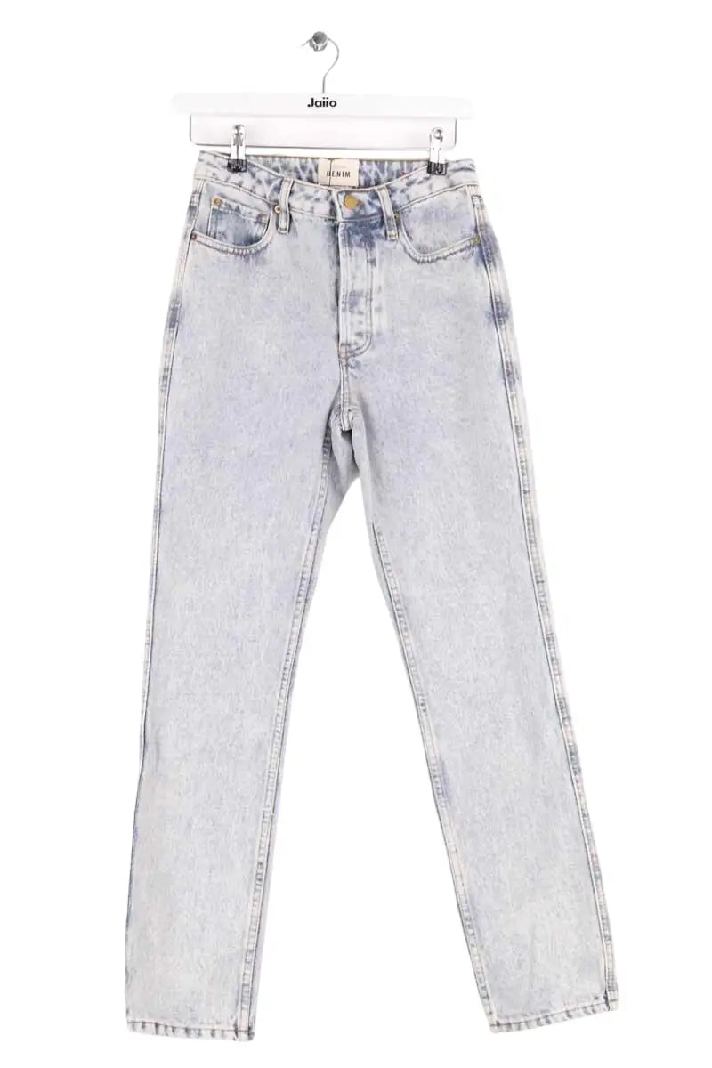 Jean droit Sézane Bleu en Coton, taille S - Seconde Main