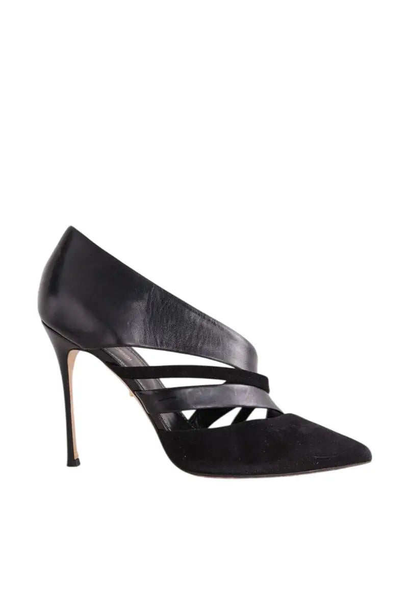 Talons Sergio Rossi Noir en Daim, taille 39 - Seconde Main