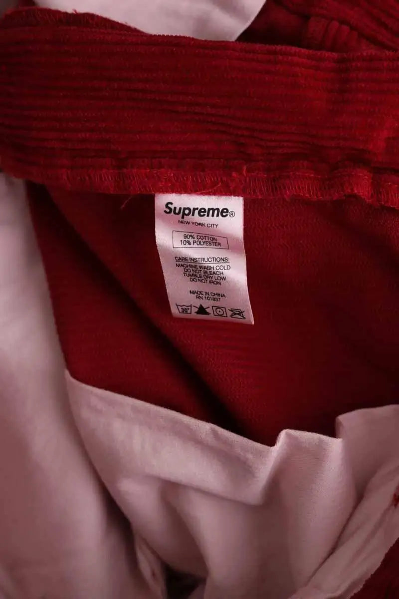 Pantalon large Supreme Rouge en Velours